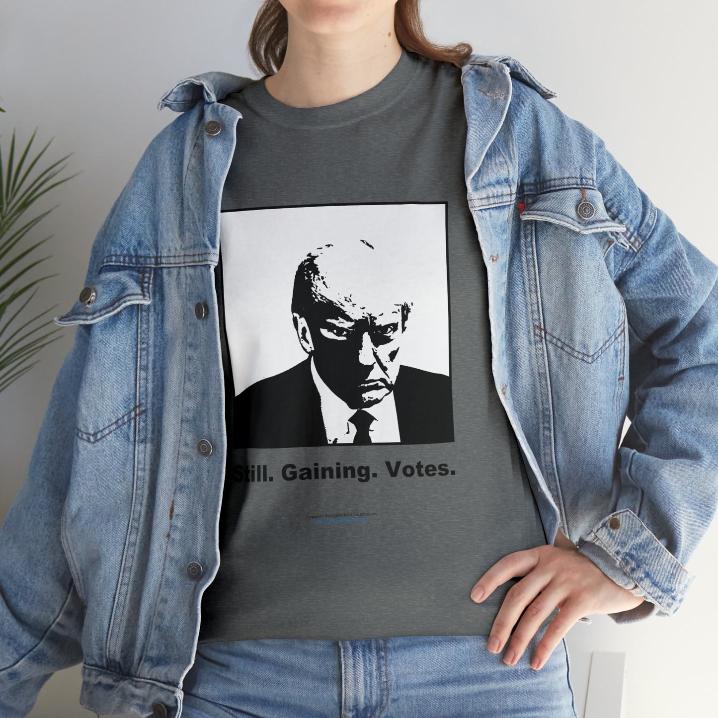 'Still. Gaining. Votes.' Trump Mugshot T-Shirt (10 colors)