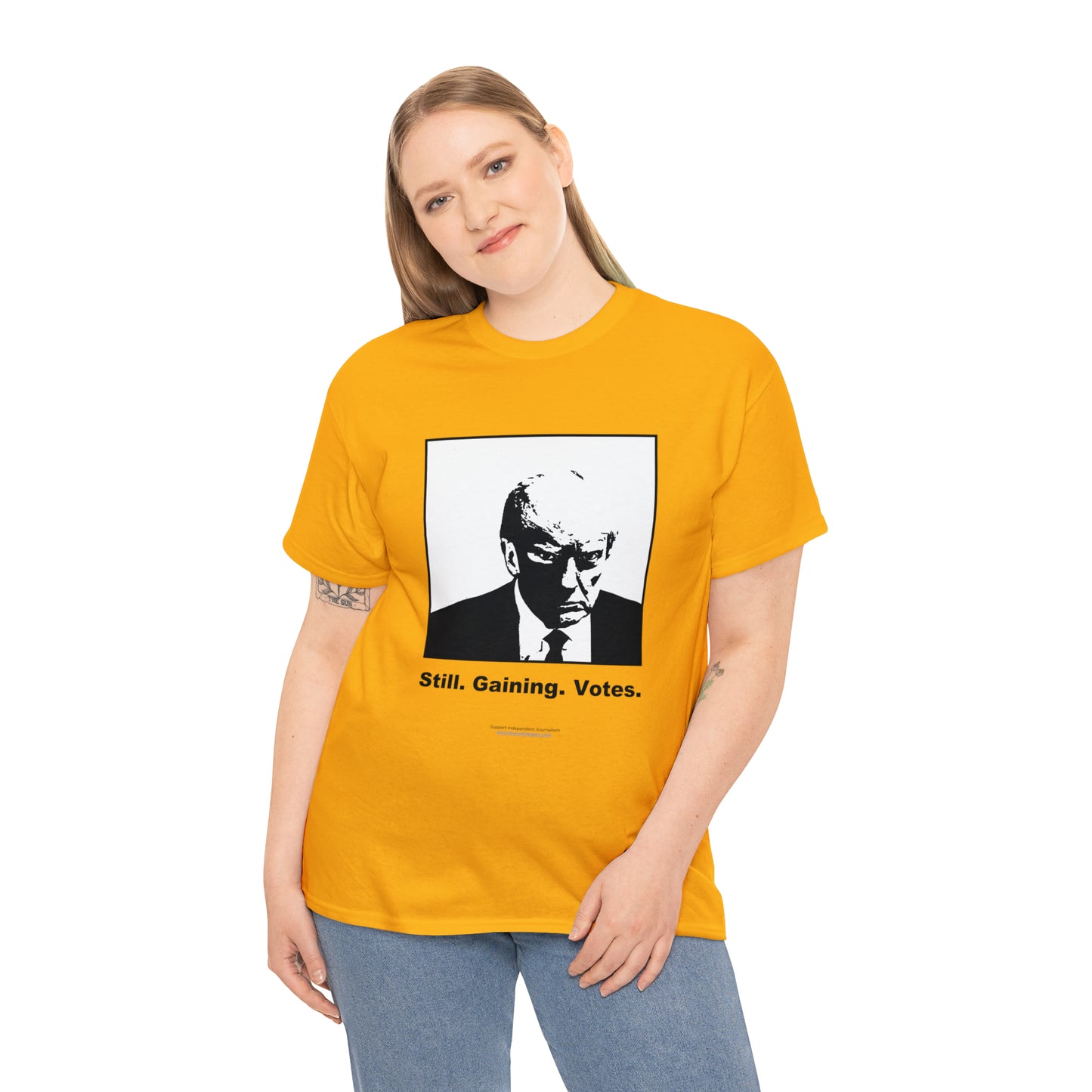 'Still. Gaining. Votes.' Trump Mugshot T-Shirt (10 colors)