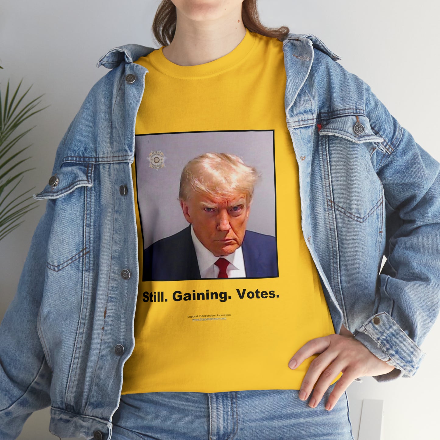 'Still. Gaining. Votes.' Trump Mugshot T-Shirt (10 colors)
