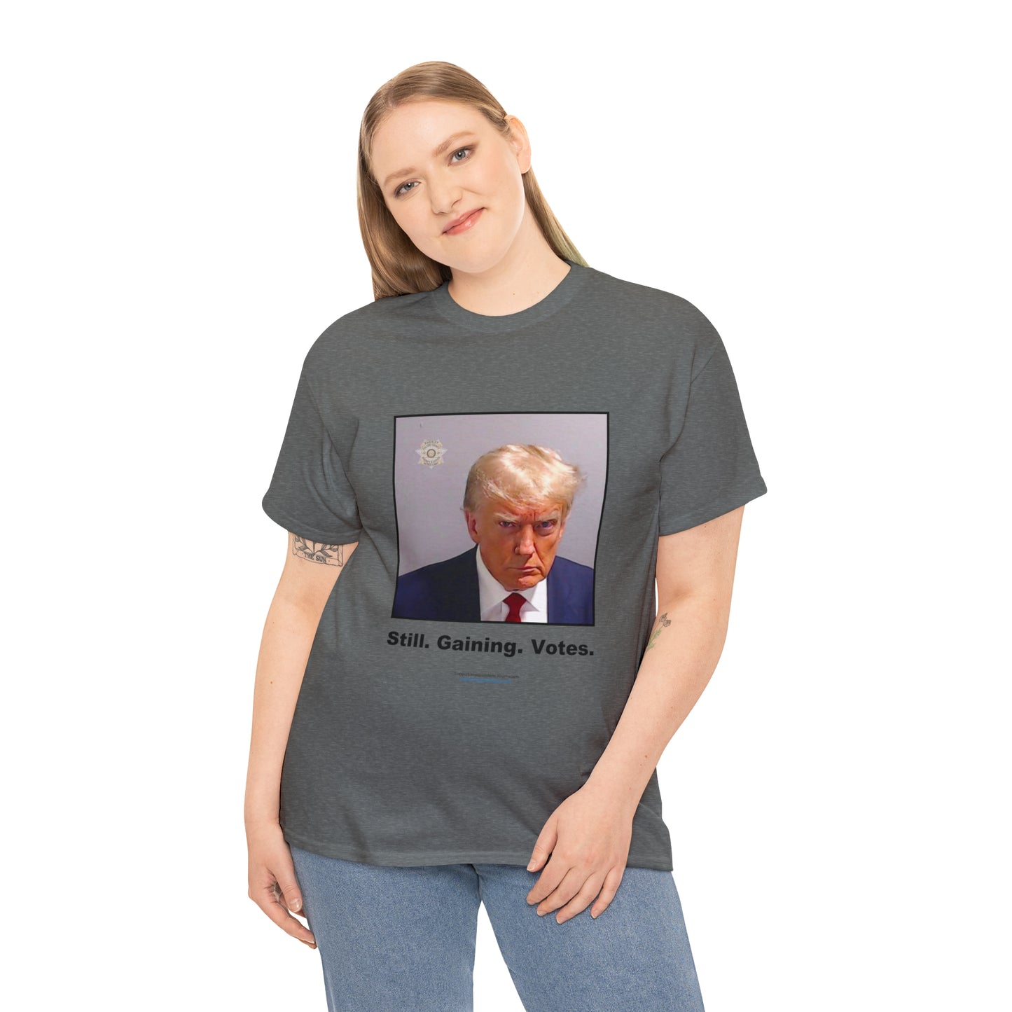 'Still. Gaining. Votes.' Trump Mugshot T-Shirt (10 colors)