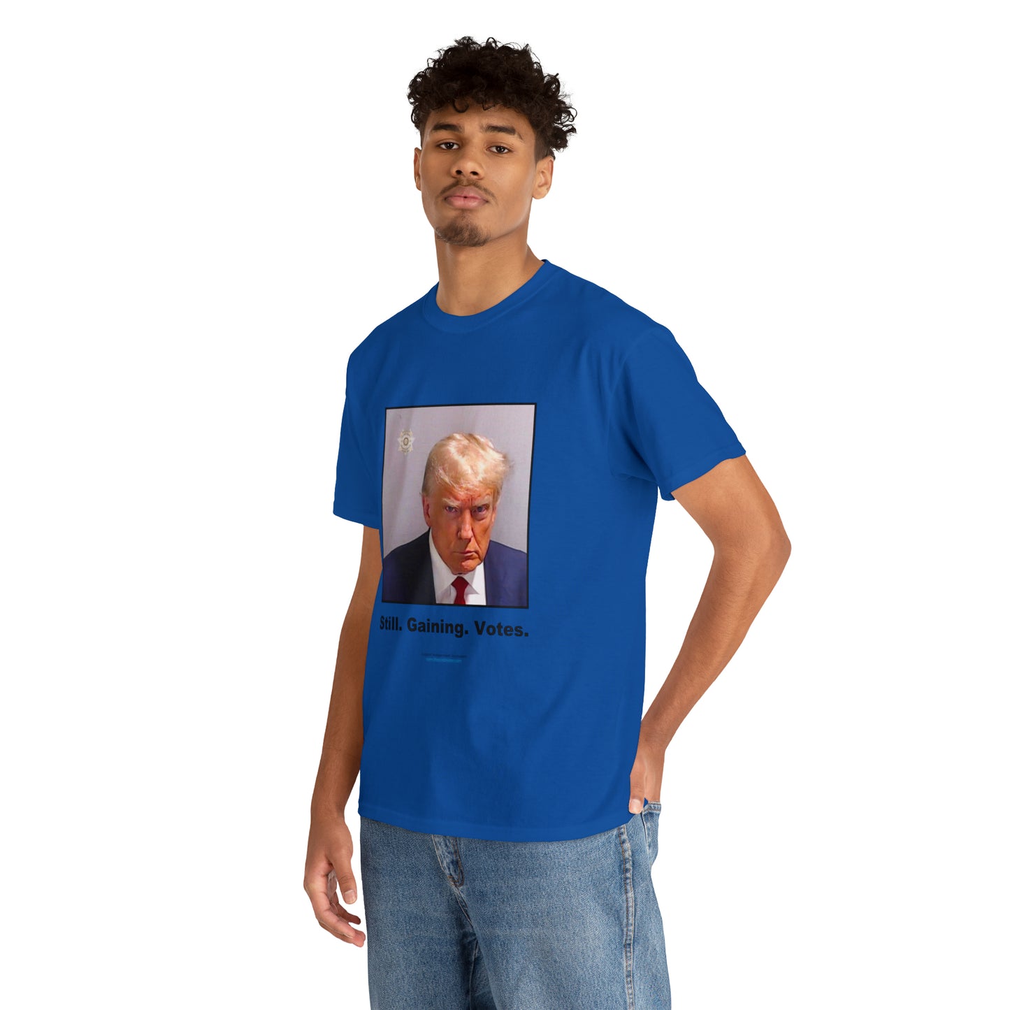 'Still. Gaining. Votes.' Trump Mugshot T-Shirt (10 colors)
