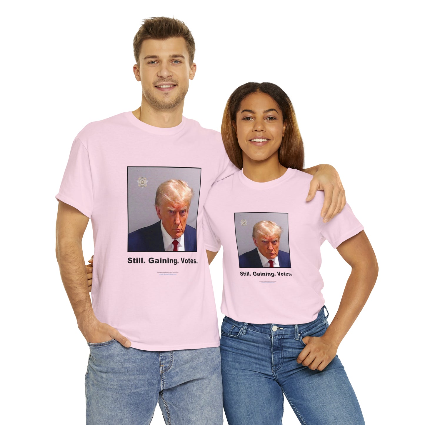 'Still. Gaining. Votes.' Trump Mugshot T-Shirt (10 colors)