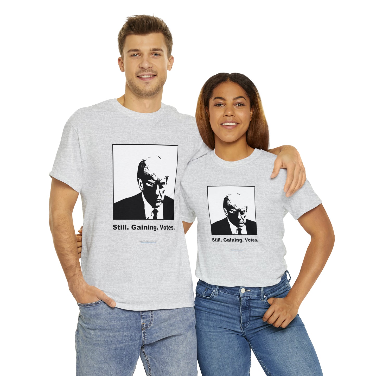 'Still. Gaining. Votes.' Trump Mugshot T-Shirt (10 colors)