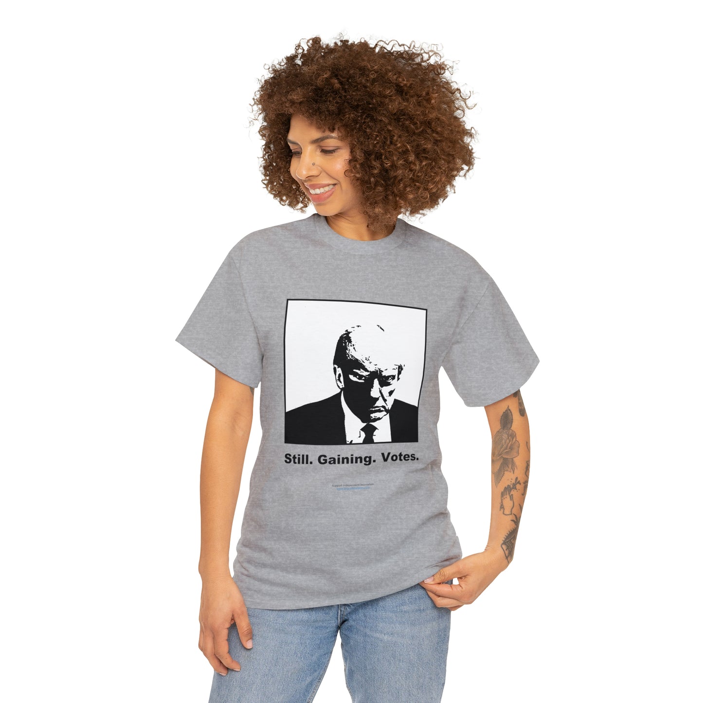 'Still. Gaining. Votes.' Trump Mugshot T-Shirt (10 colors)