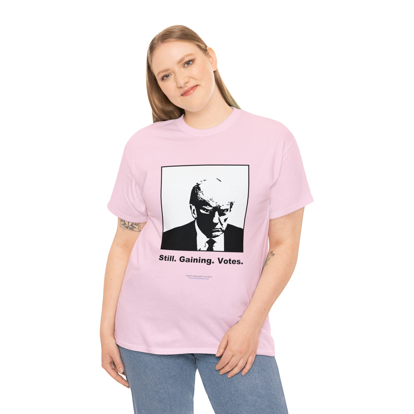 'Still. Gaining. Votes.' Trump Mugshot T-Shirt (10 colors)