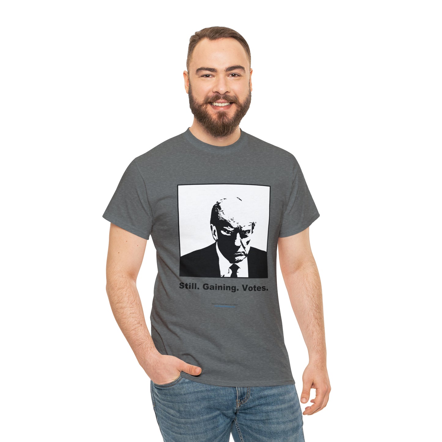 'Still. Gaining. Votes.' Trump Mugshot T-Shirt (10 colors)