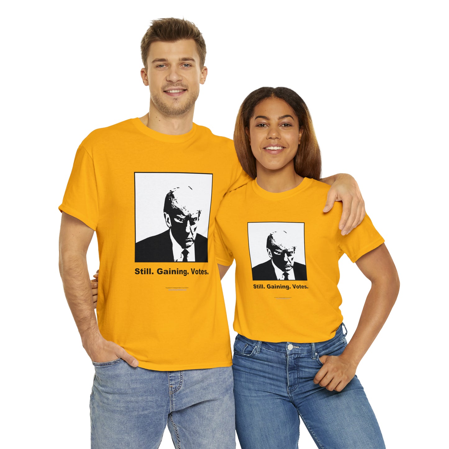 'Still. Gaining. Votes.' Trump Mugshot T-Shirt (10 colors)