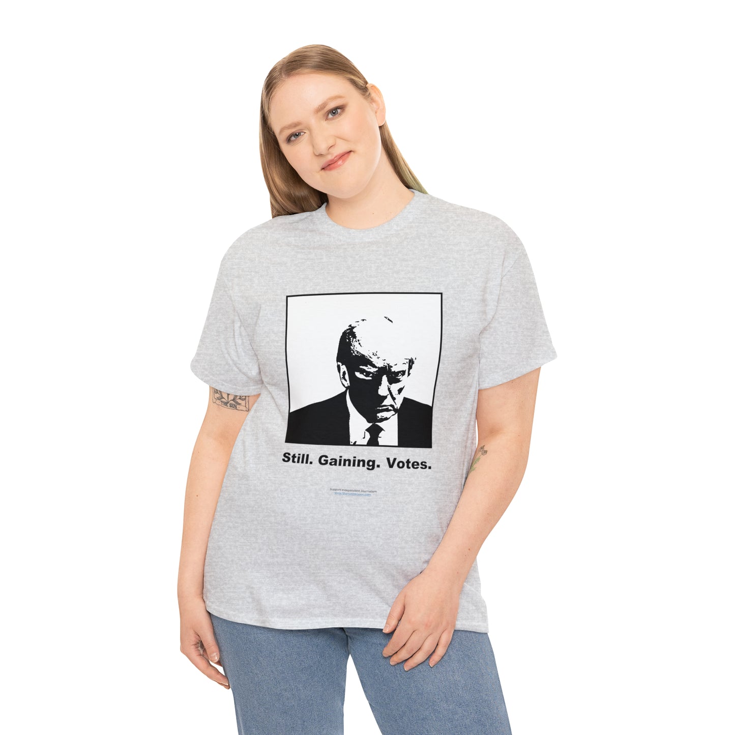 'Still. Gaining. Votes.' Trump Mugshot T-Shirt (10 colors)