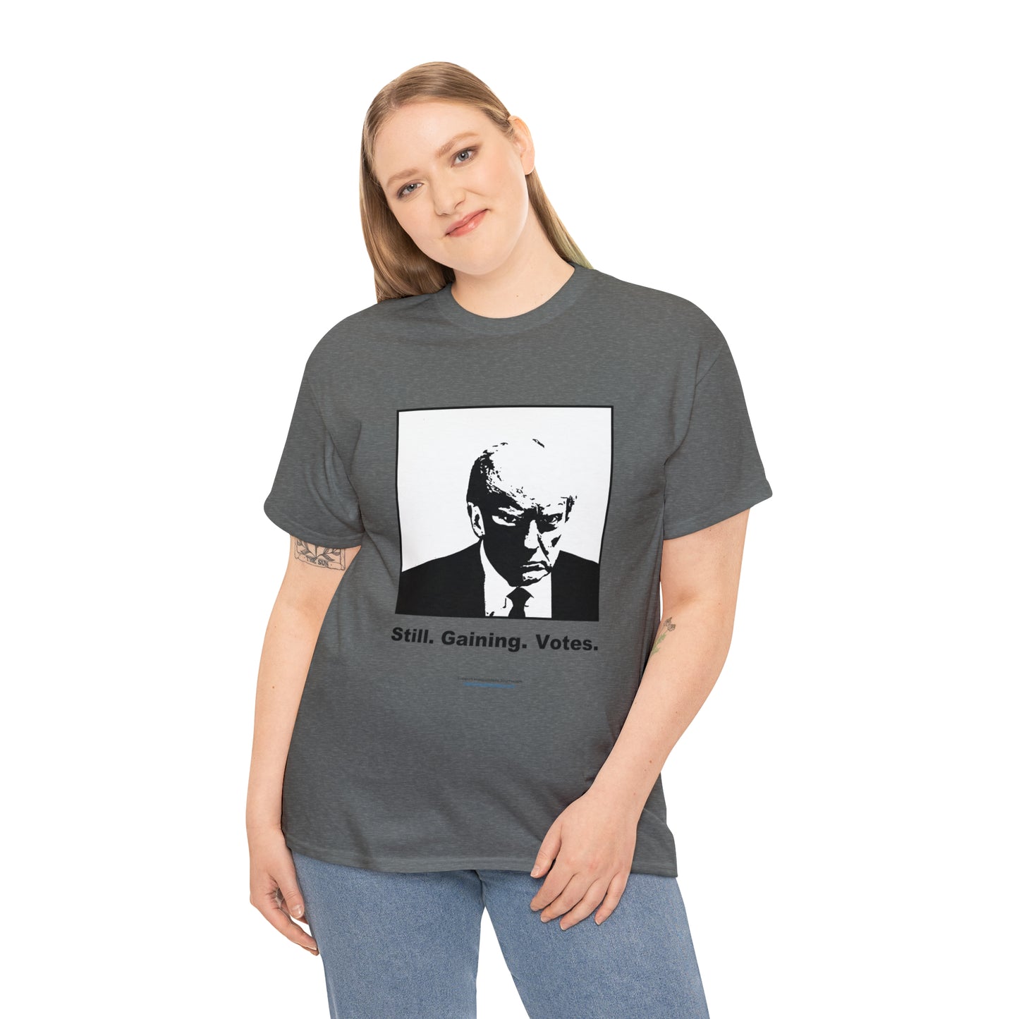 'Still. Gaining. Votes.' Trump Mugshot T-Shirt (10 colors)