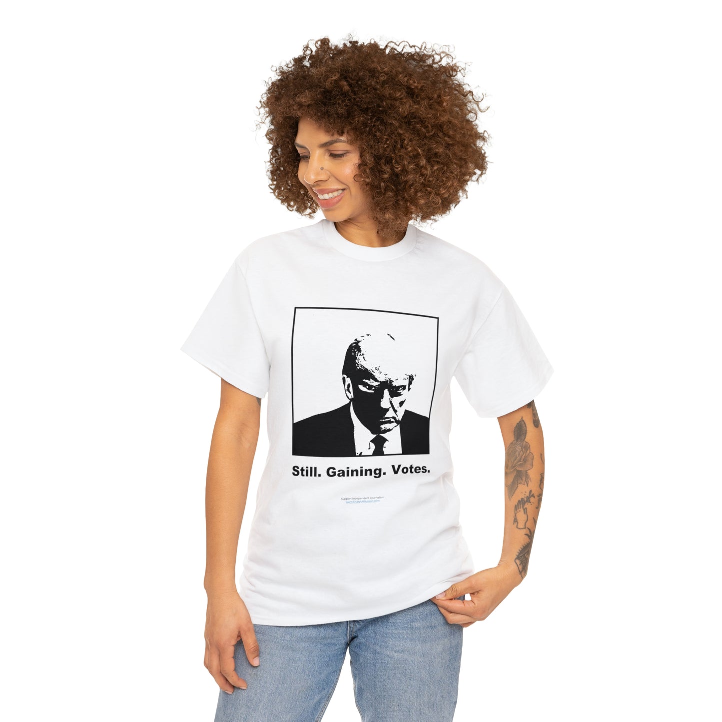 'Still. Gaining. Votes.' Trump Mugshot T-Shirt (10 colors)