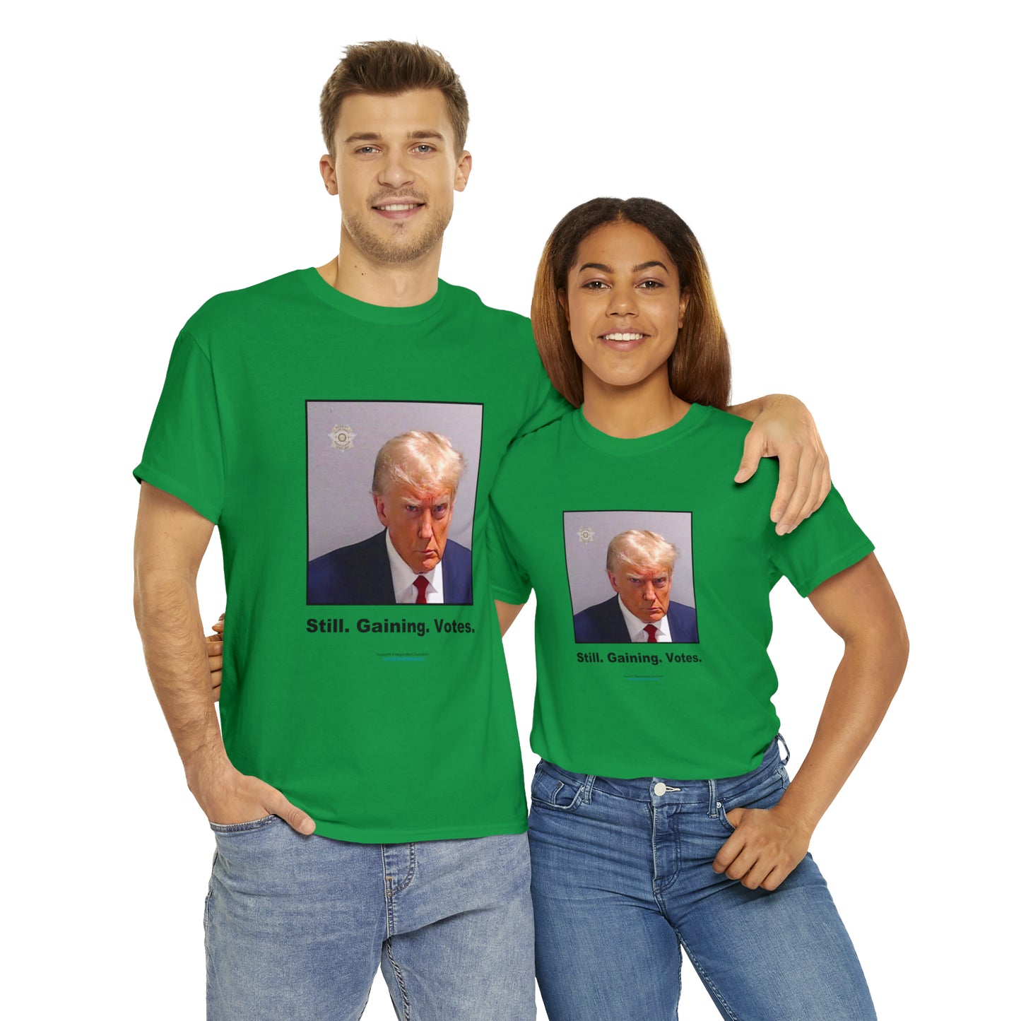 'Still. Gaining. Votes.' Trump Mugshot T-Shirt (10 colors)