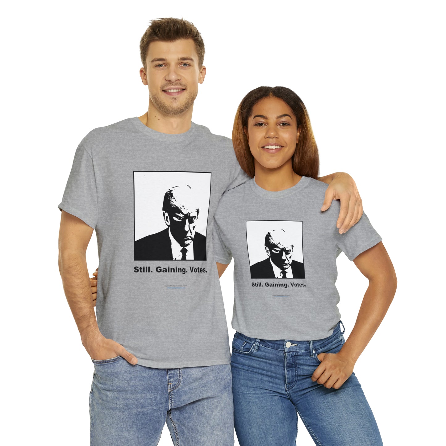 'Still. Gaining. Votes.' Trump Mugshot T-Shirt (10 colors)