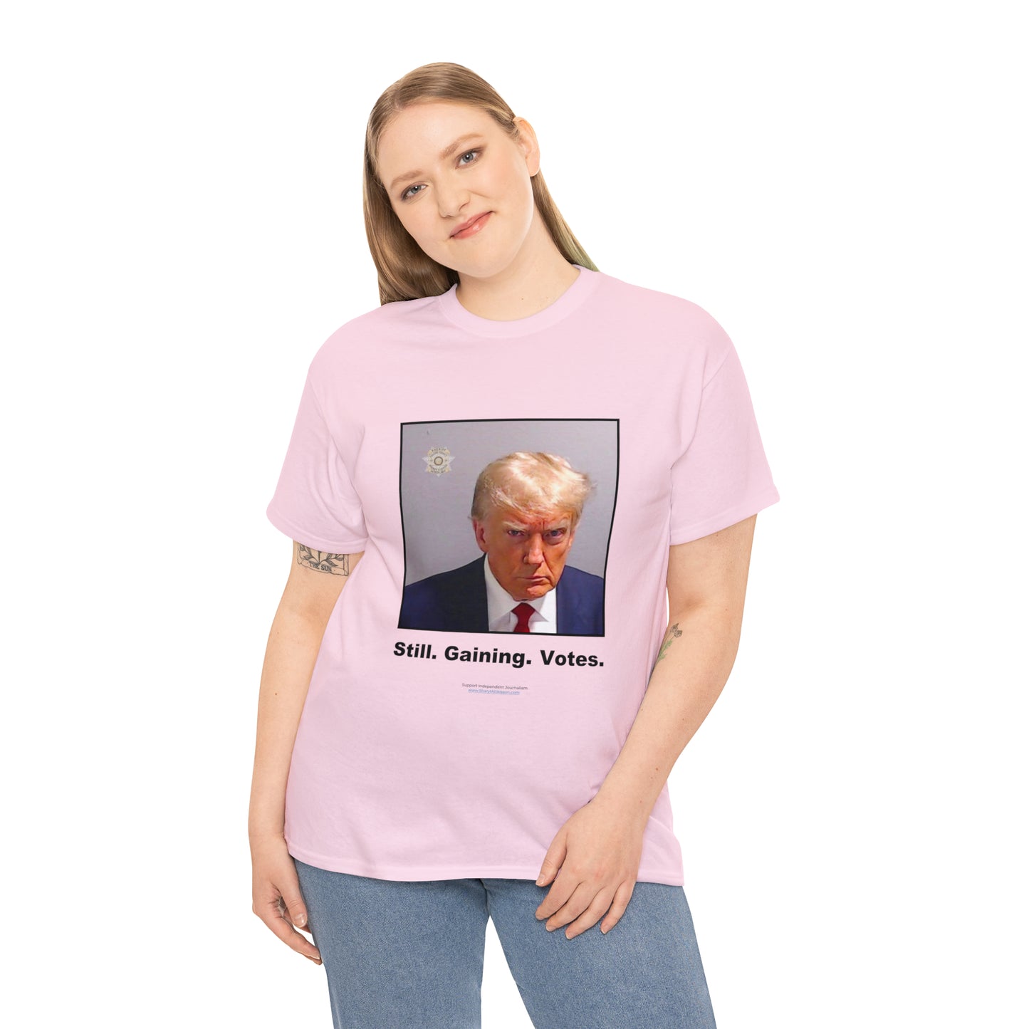 'Still. Gaining. Votes.' Trump Mugshot T-Shirt (10 colors)