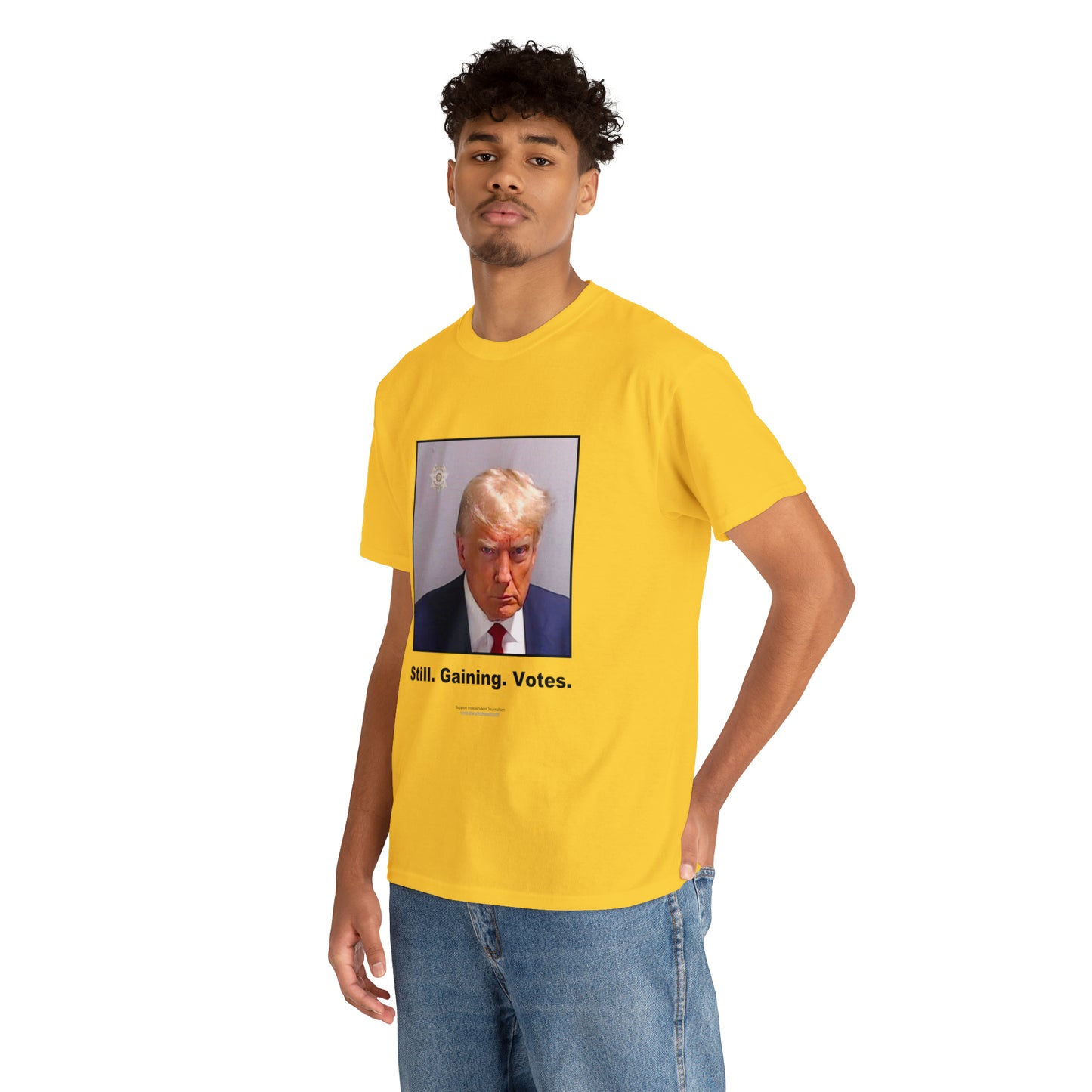 'Still. Gaining. Votes.' Trump Mugshot T-Shirt (10 colors)