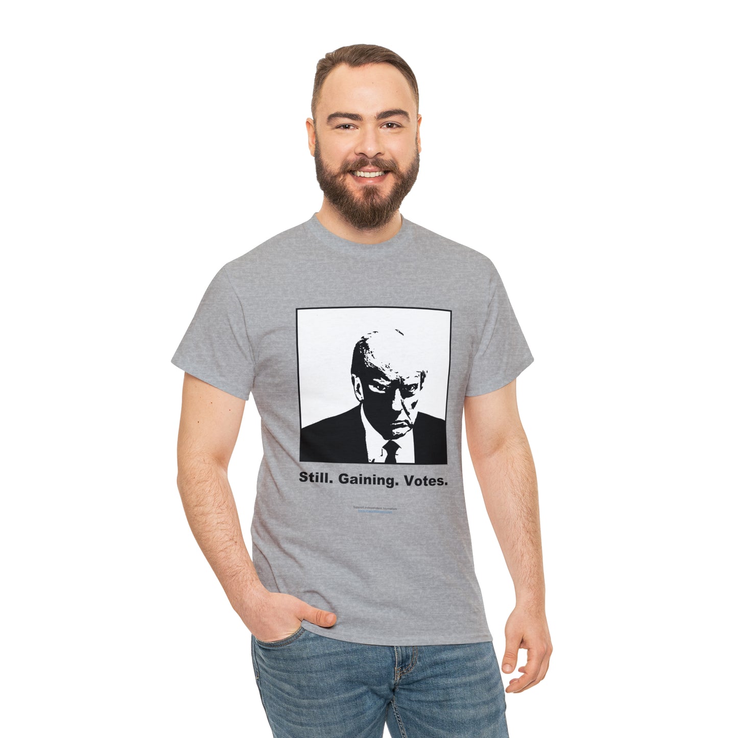 'Still. Gaining. Votes.' Trump Mugshot T-Shirt (10 colors)