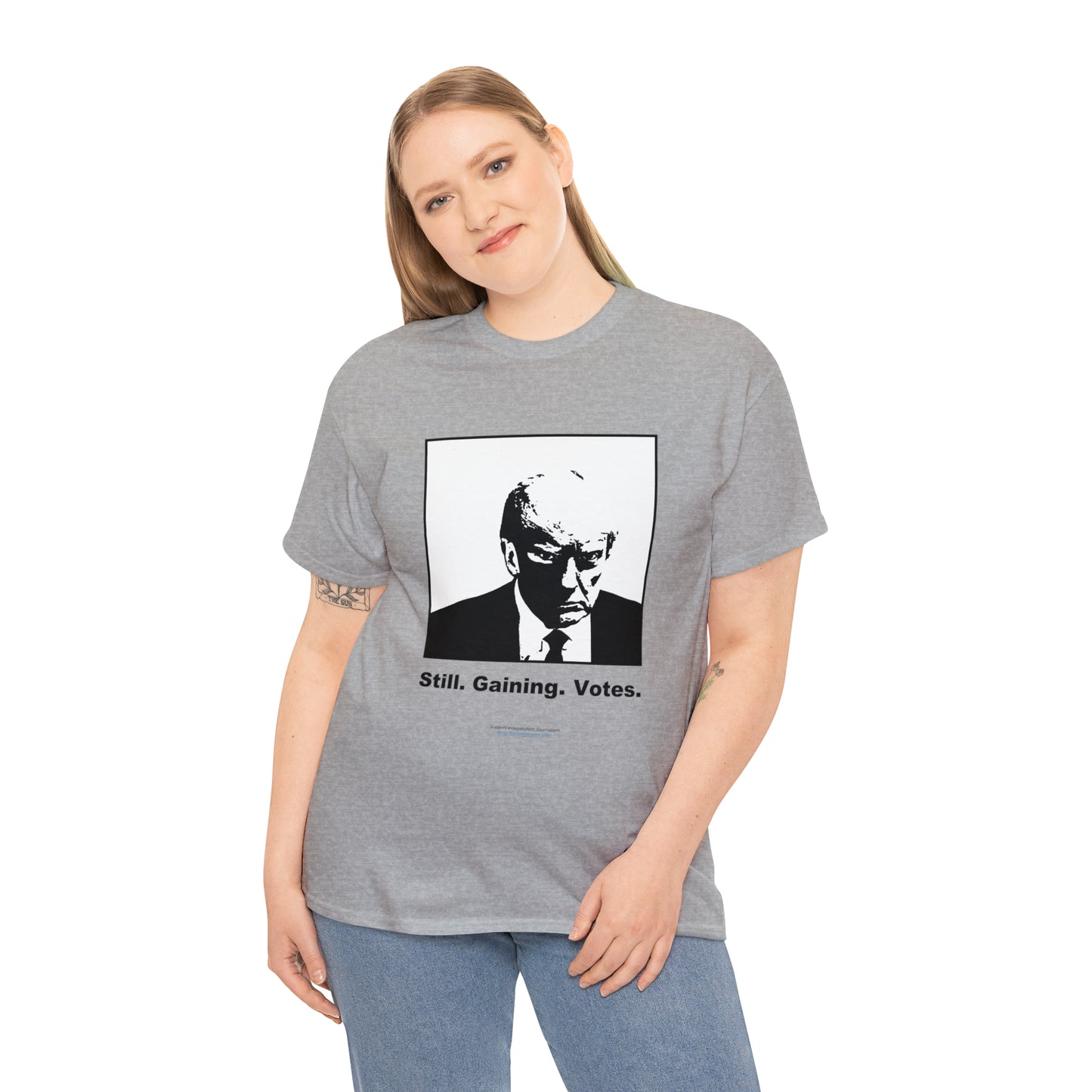 'Still. Gaining. Votes.' Trump Mugshot T-Shirt (10 colors)