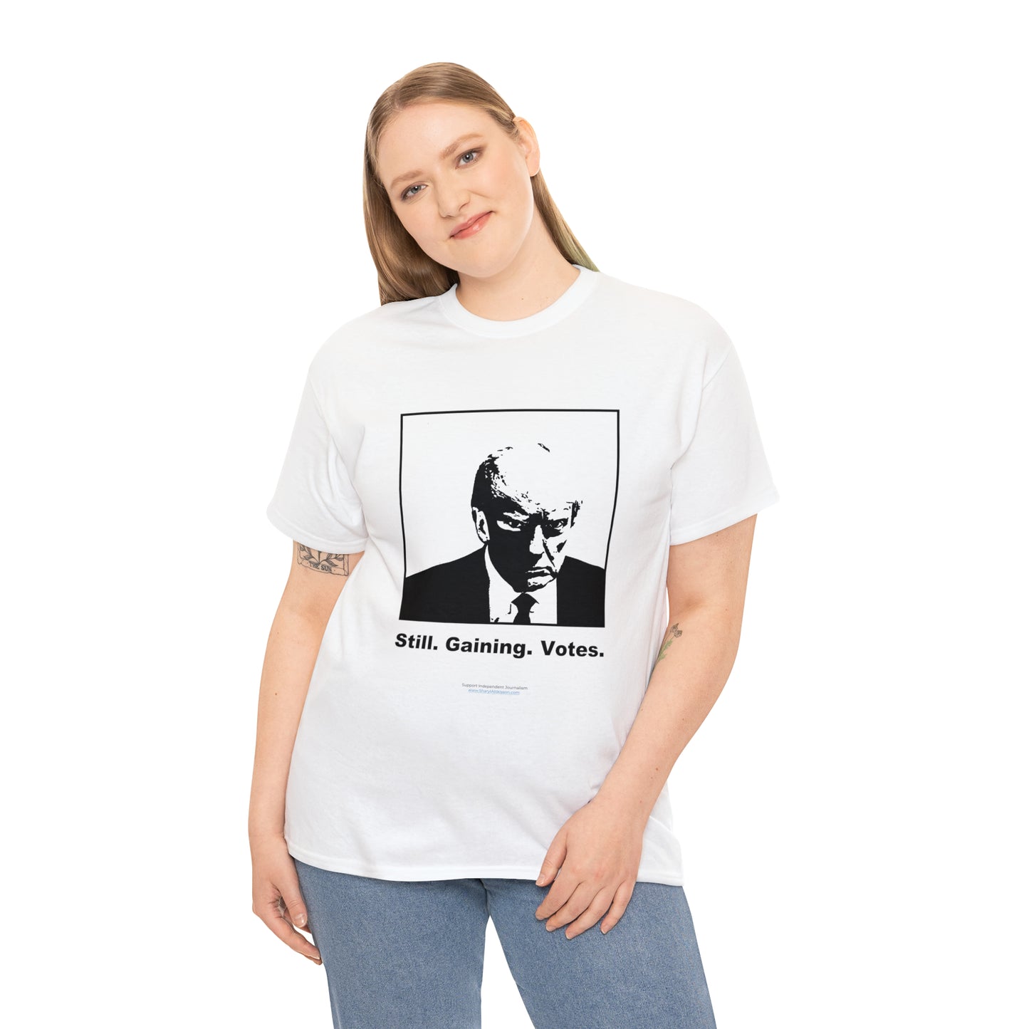 'Still. Gaining. Votes.' Trump Mugshot T-Shirt (10 colors)