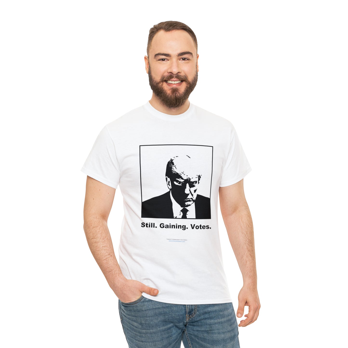 'Still. Gaining. Votes.' Trump Mugshot T-Shirt (10 colors)