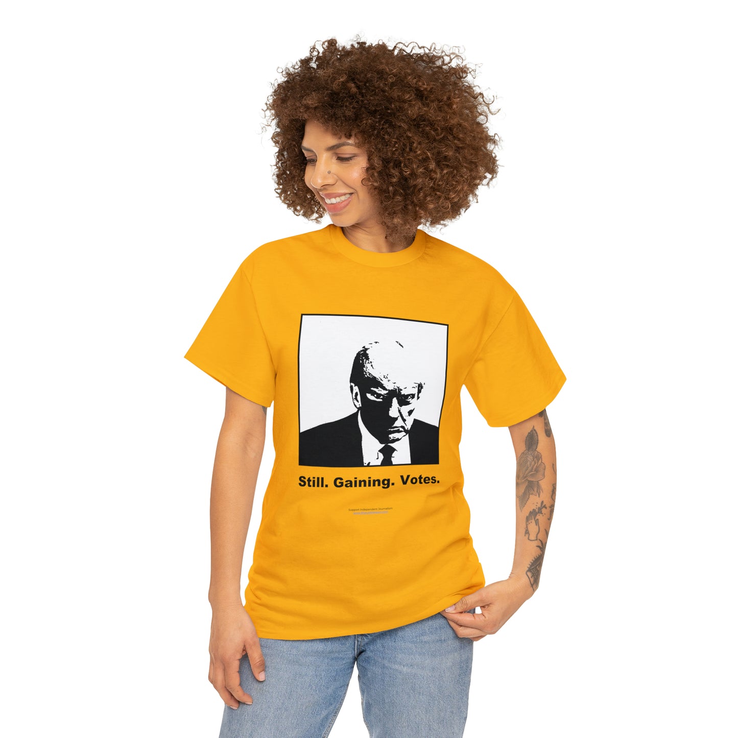 'Still. Gaining. Votes.' Trump Mugshot T-Shirt (10 colors)