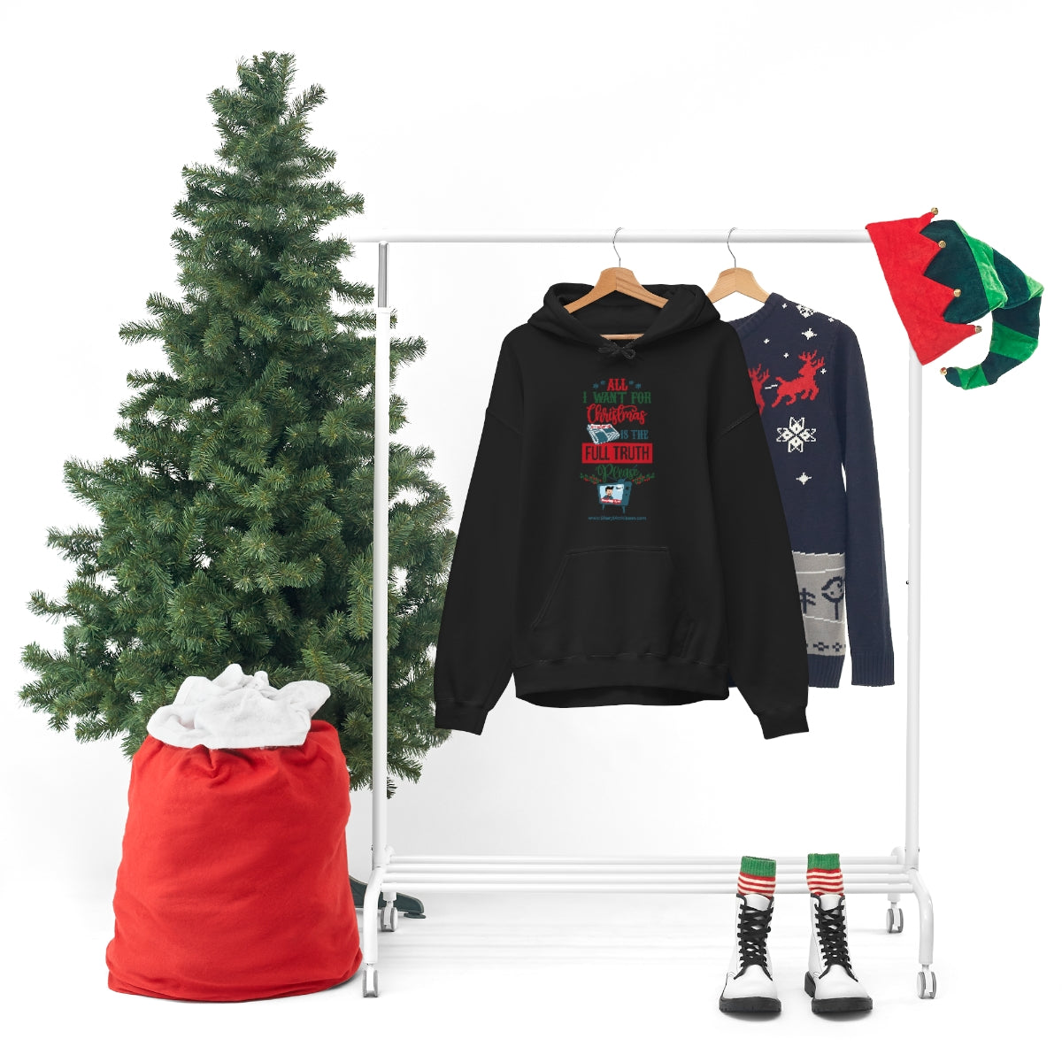 'All I Want for Christmas is the Full Truth, Please' Unisex Hooded Sweatshirt (8 colors)