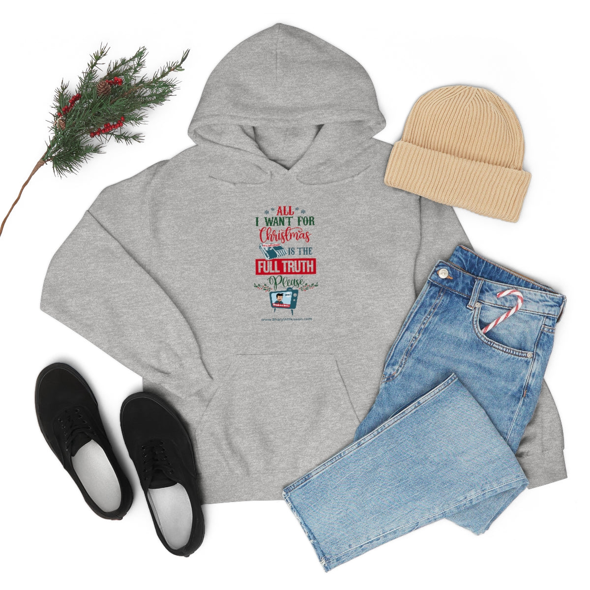 'All I Want for Christmas is the Full Truth, Please' Unisex Hooded Sweatshirt (8 colors)