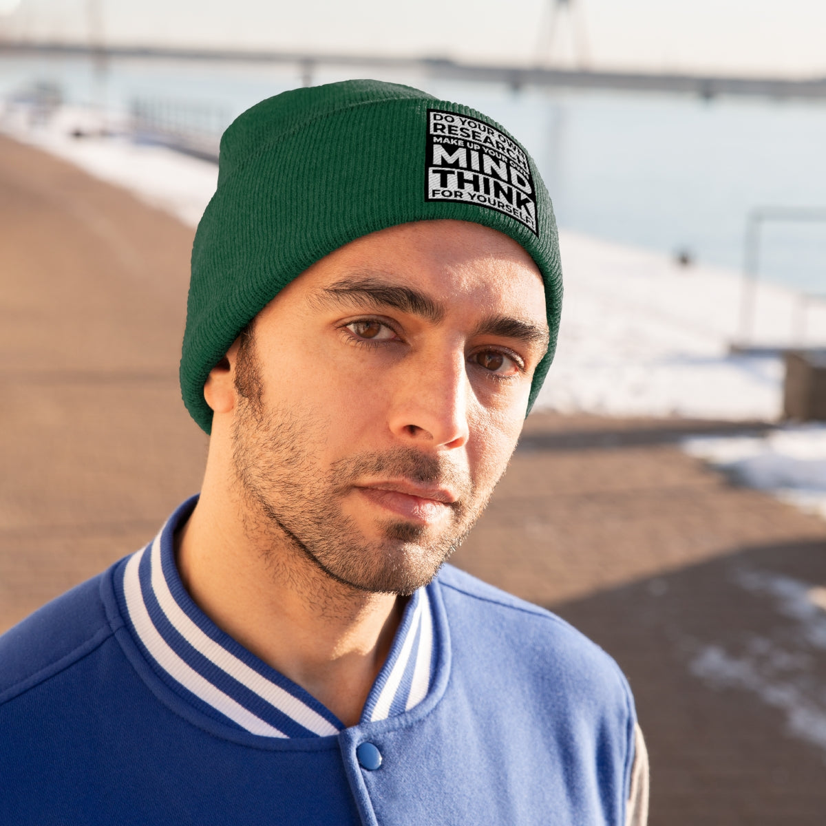 'Think for Yourself' Knit Beanie