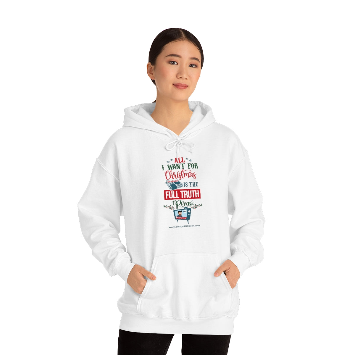 'All I Want for Christmas is the Full Truth, Please' Unisex Hooded Sweatshirt (8 colors)