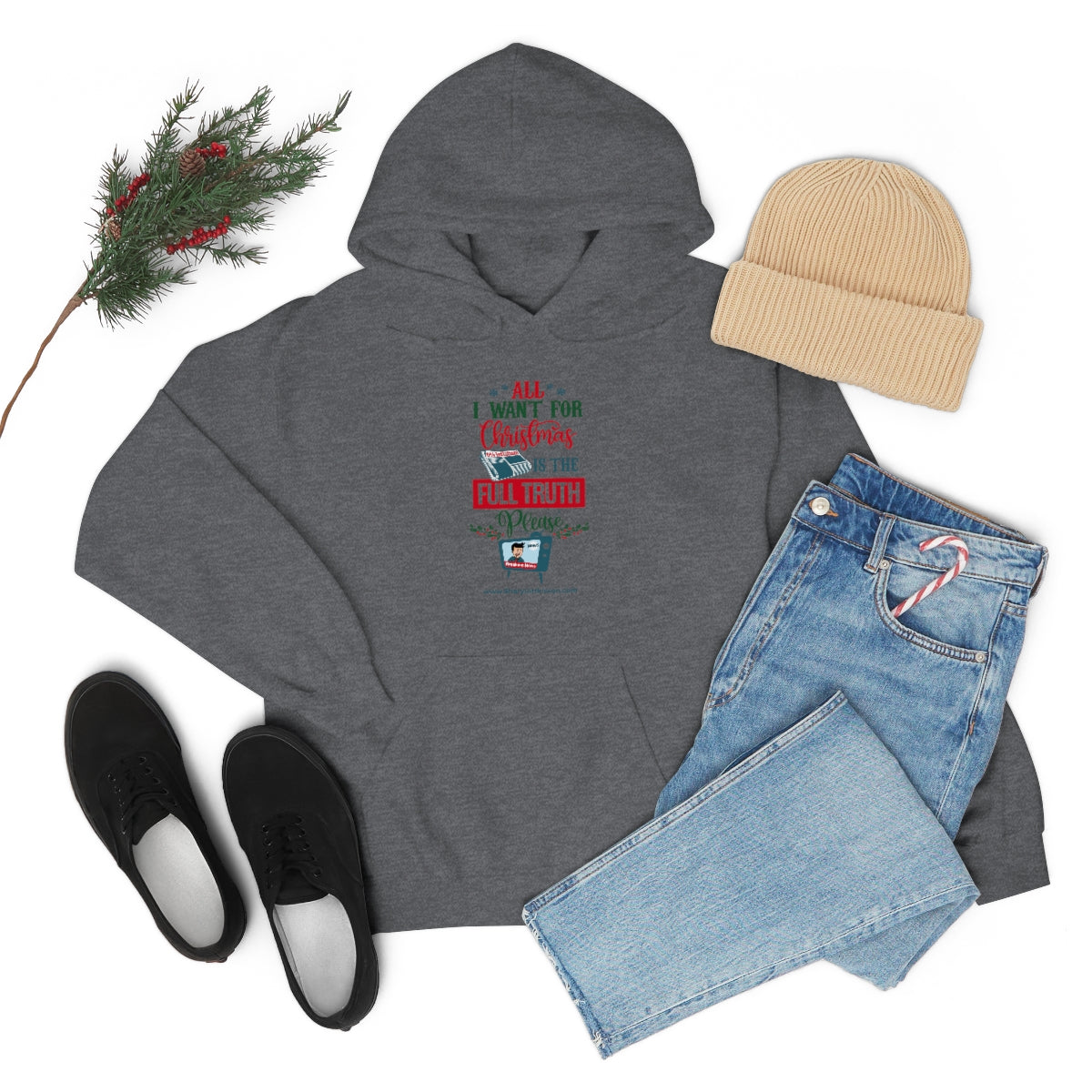 'All I Want for Christmas is the Full Truth, Please' Unisex Hooded Sweatshirt (8 colors)