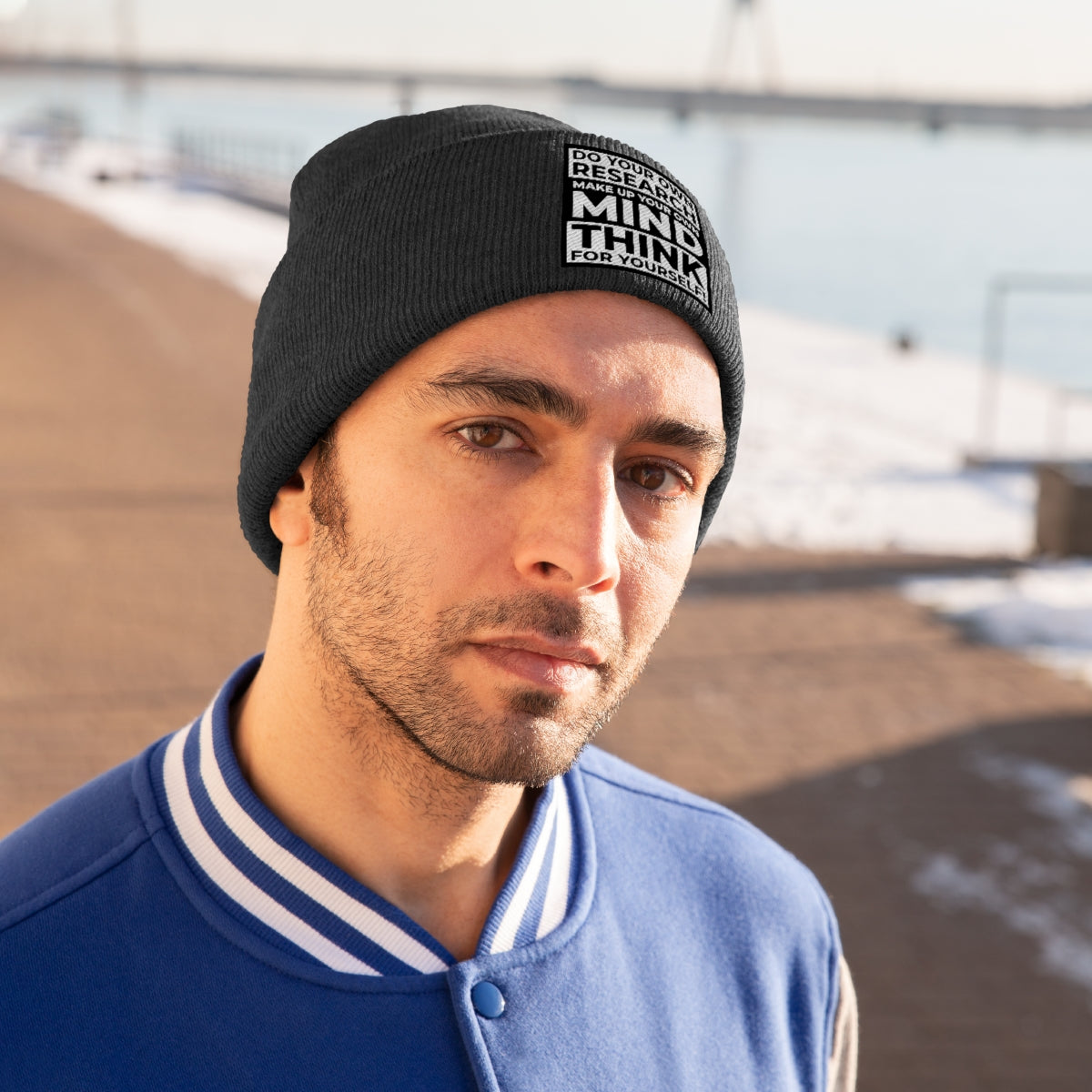 'Think for Yourself' Knit Beanie