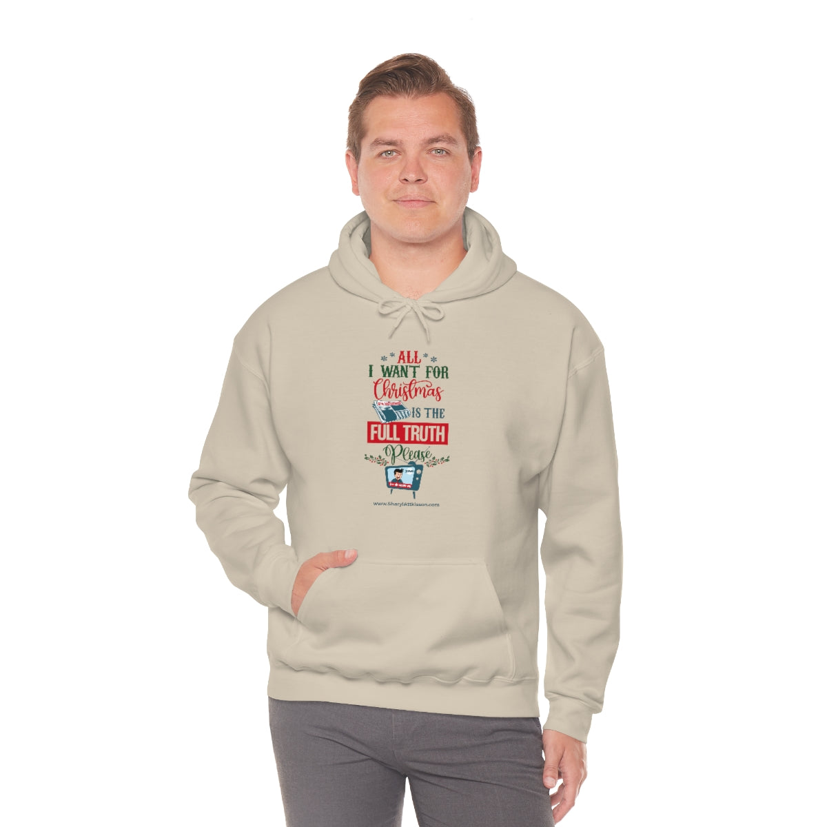 'All I Want for Christmas is the Full Truth, Please' Unisex Hooded Sweatshirt (8 colors)