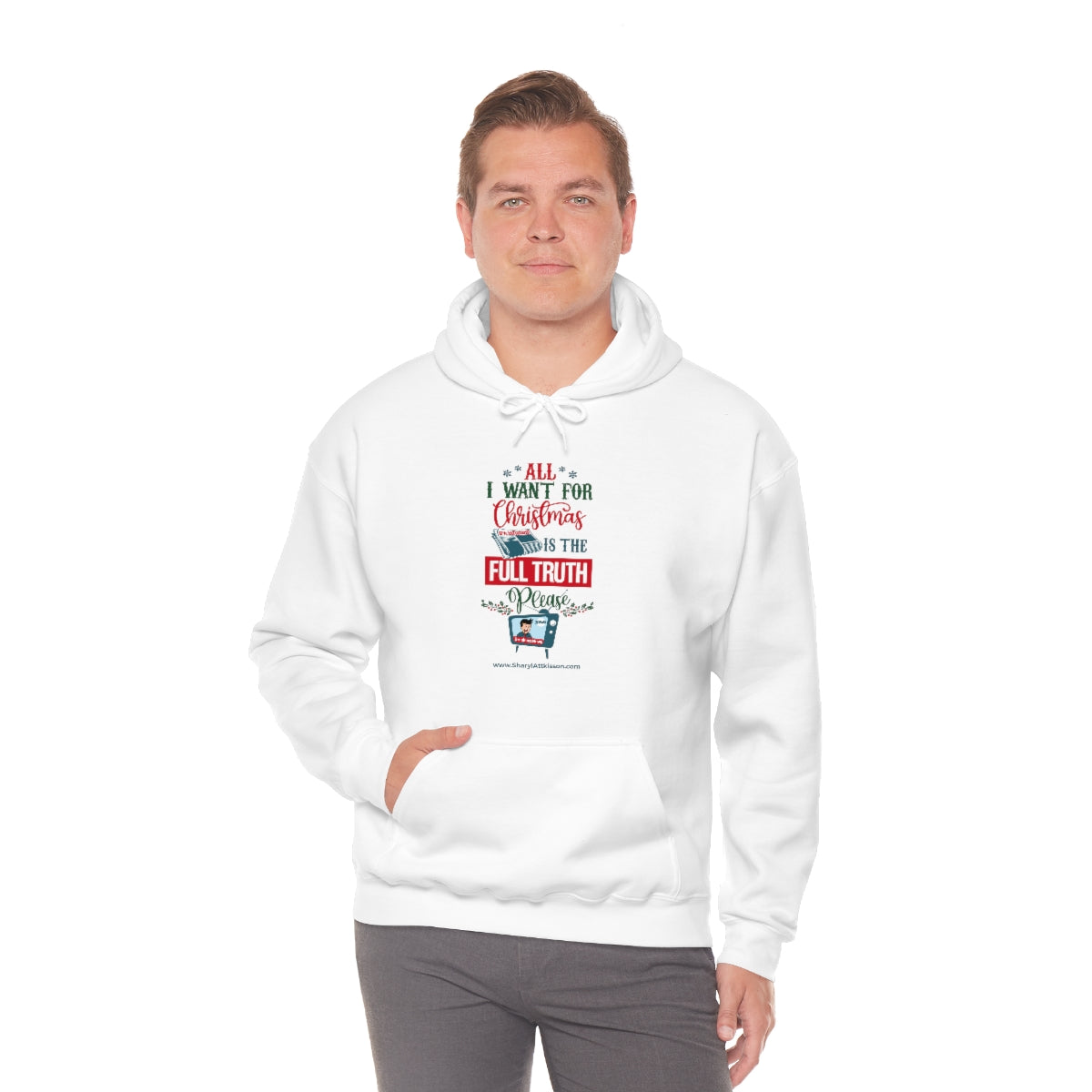 'All I Want for Christmas is the Full Truth, Please' Unisex Hooded Sweatshirt (8 colors)