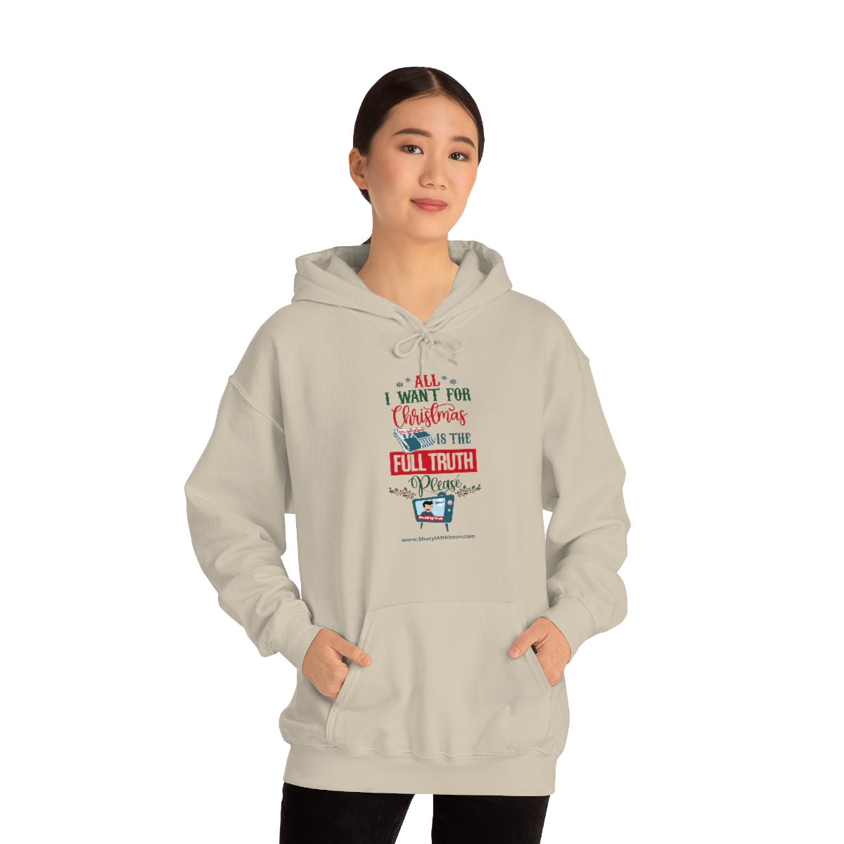'All I Want for Christmas is the Full Truth, Please' Unisex Hooded Sweatshirt (8 colors)