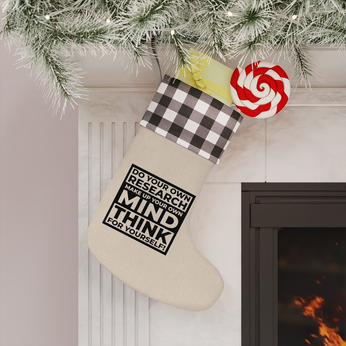 'Think for Yourself' Christmas Stocking (Red or Black)