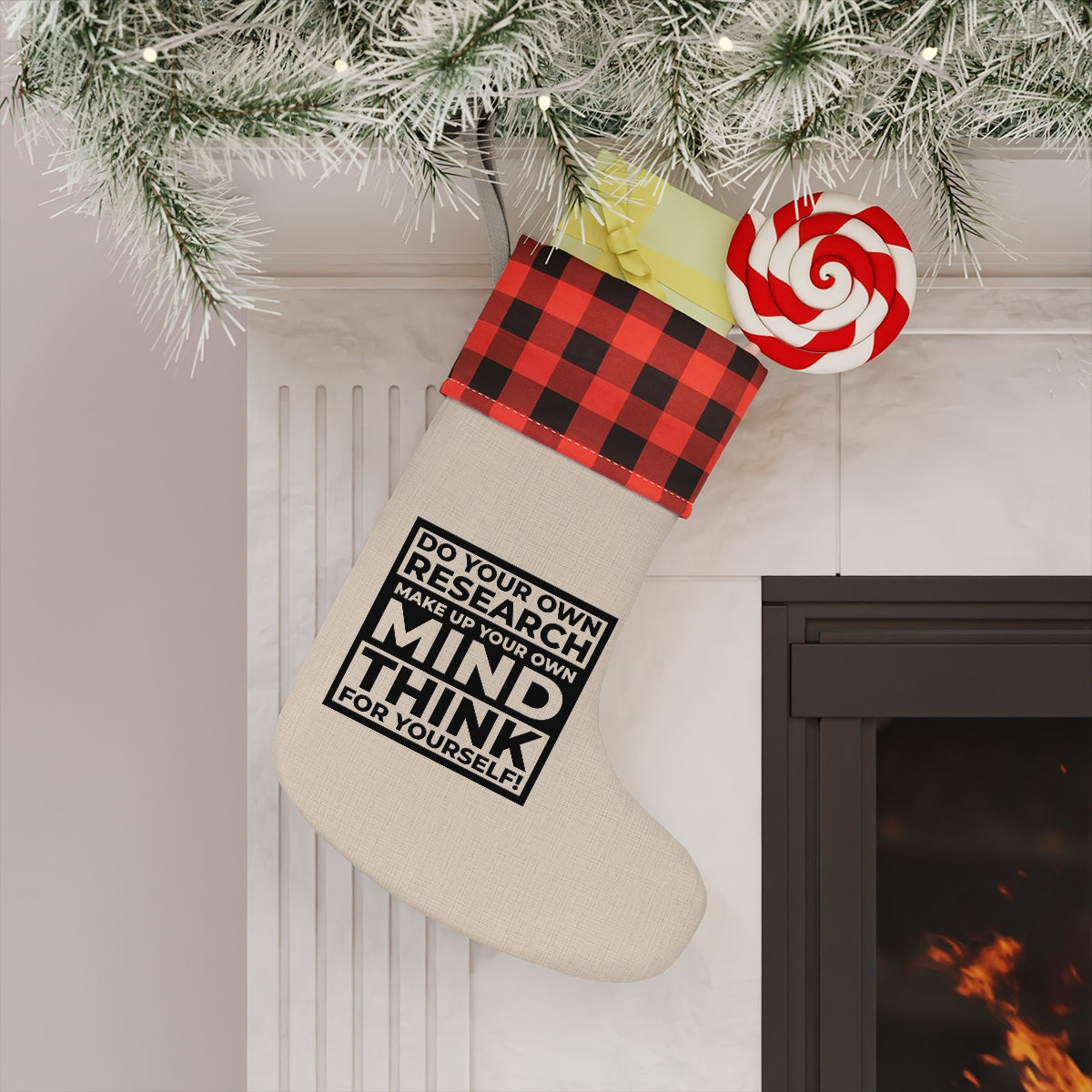 'Think for Yourself' Christmas Stocking (Red or Black)
