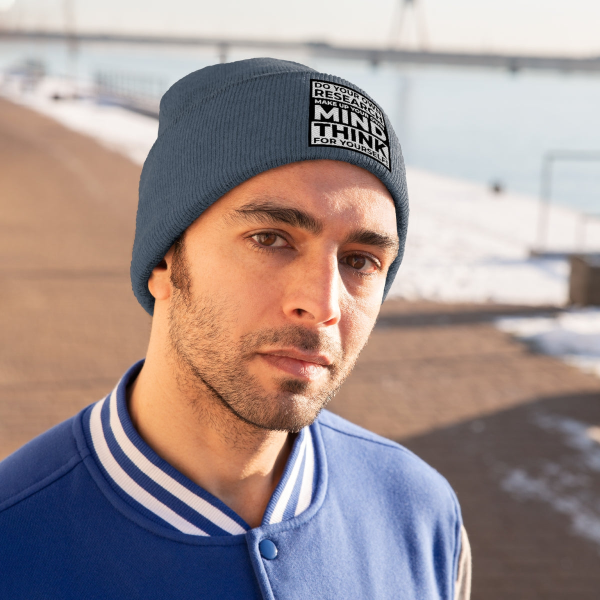 'Think for Yourself' Knit Beanie