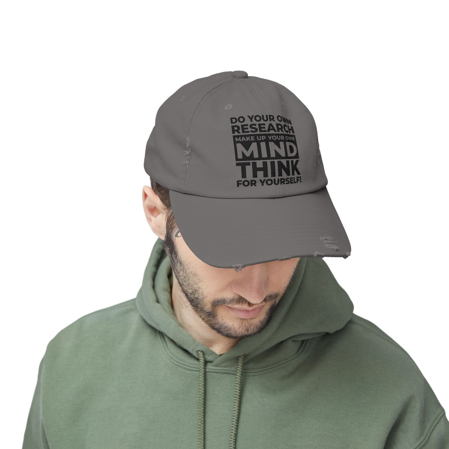 'Think for Yourself' Distressed Cap (6 colors)