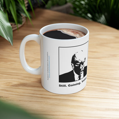 Trump Mugshot Mug: 'Still. Gaining. Votes.'