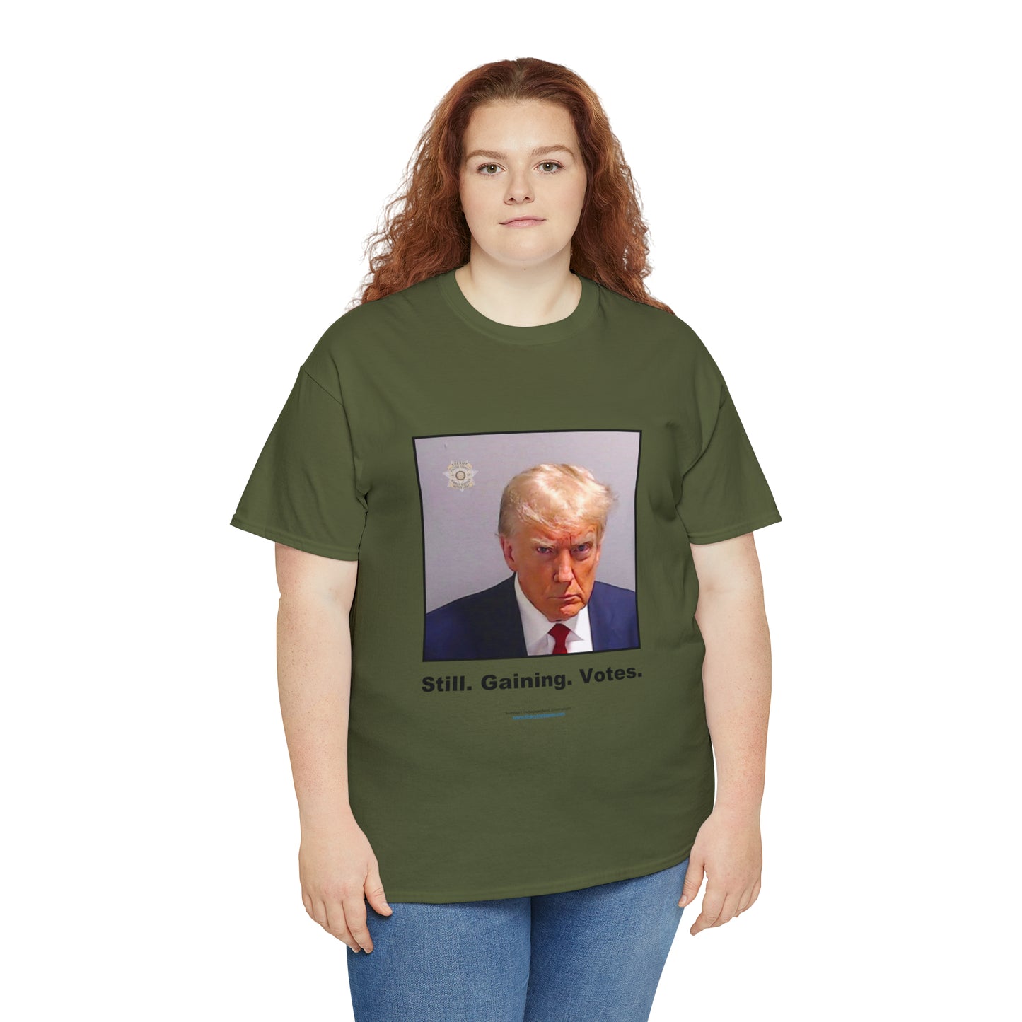 'Still. Gaining. Votes.' Trump Mugshot T-Shirt (10 colors)