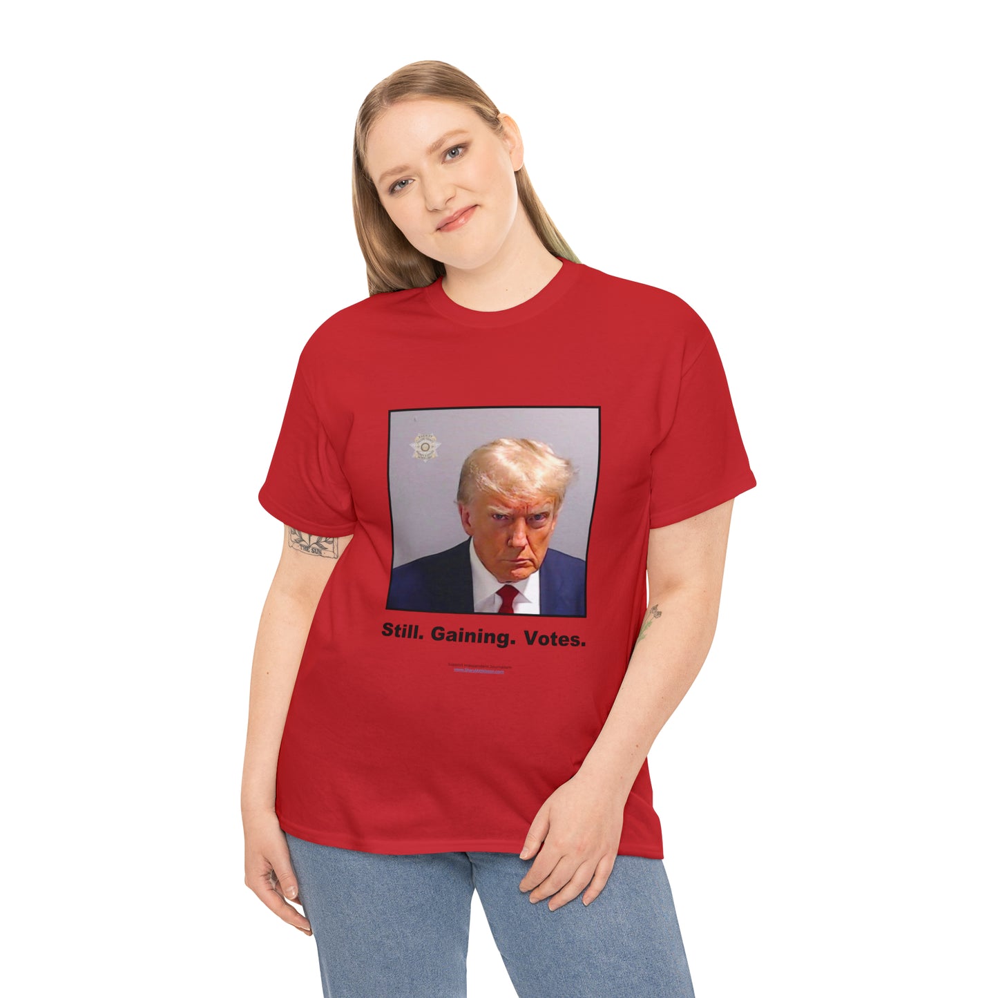 'Still. Gaining. Votes.' Trump Mugshot T-Shirt (10 colors)