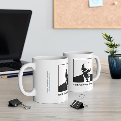 Trump Mugshot Mug: 'Still. Gaining. Votes.'