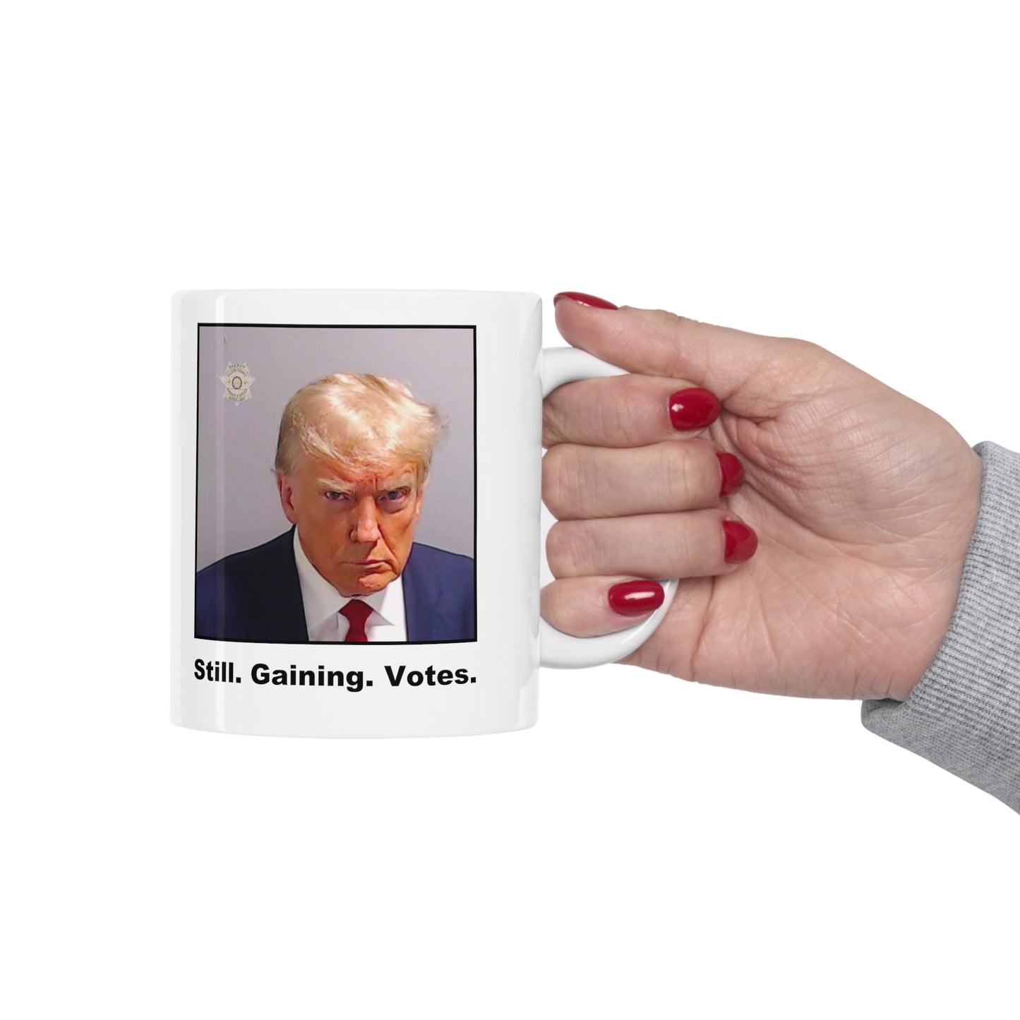 Trump Mugshot Mug: 'Still. Gaining. Votes' (Color)