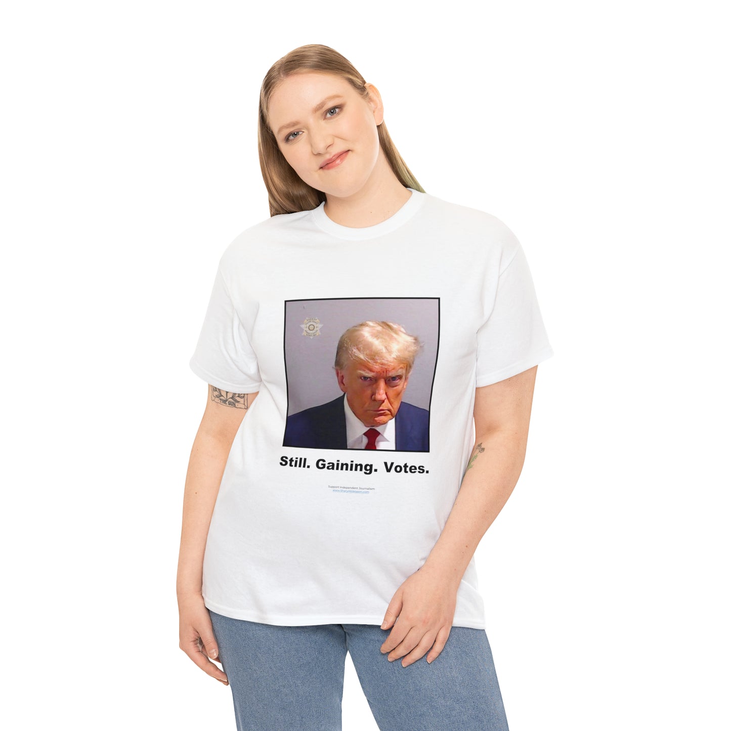 'Still. Gaining. Votes.' Trump Mugshot T-Shirt (10 colors)