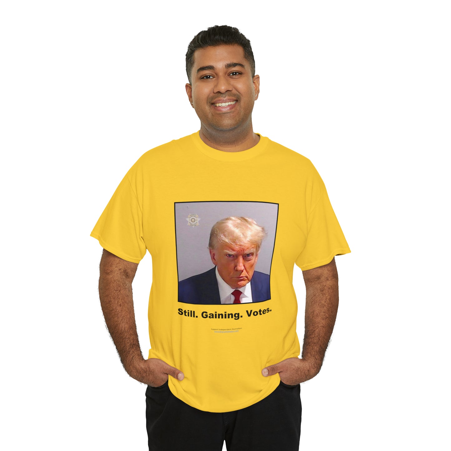 'Still. Gaining. Votes.' Trump Mugshot T-Shirt (10 colors)