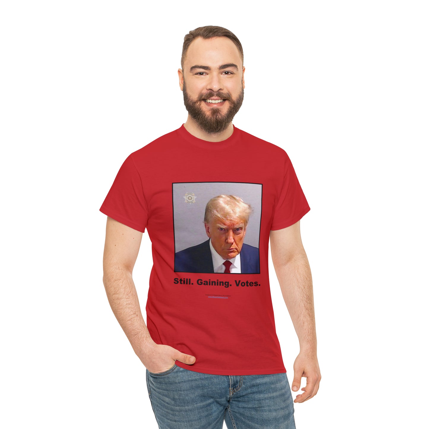 'Still. Gaining. Votes.' Trump Mugshot T-Shirt (10 colors)