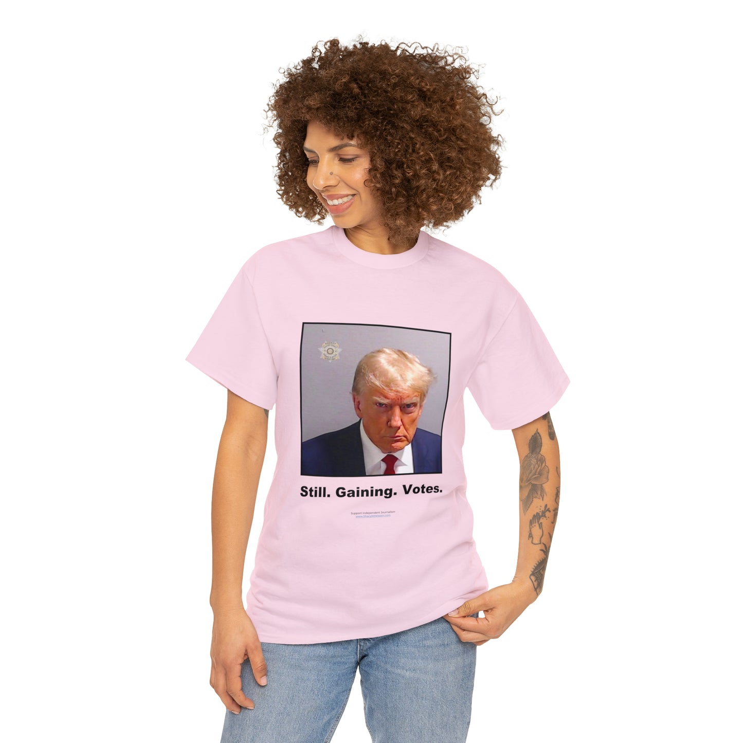 'Still. Gaining. Votes.' Trump Mugshot T-Shirt (10 colors)