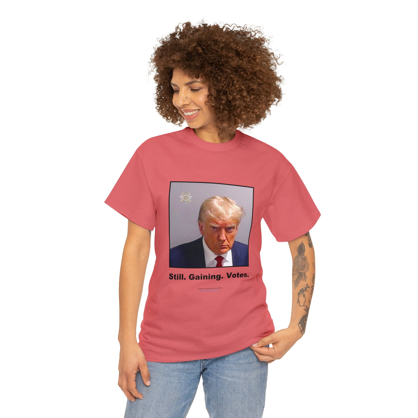 'Still. Gaining. Votes.' Trump Mugshot T-Shirt (10 colors)