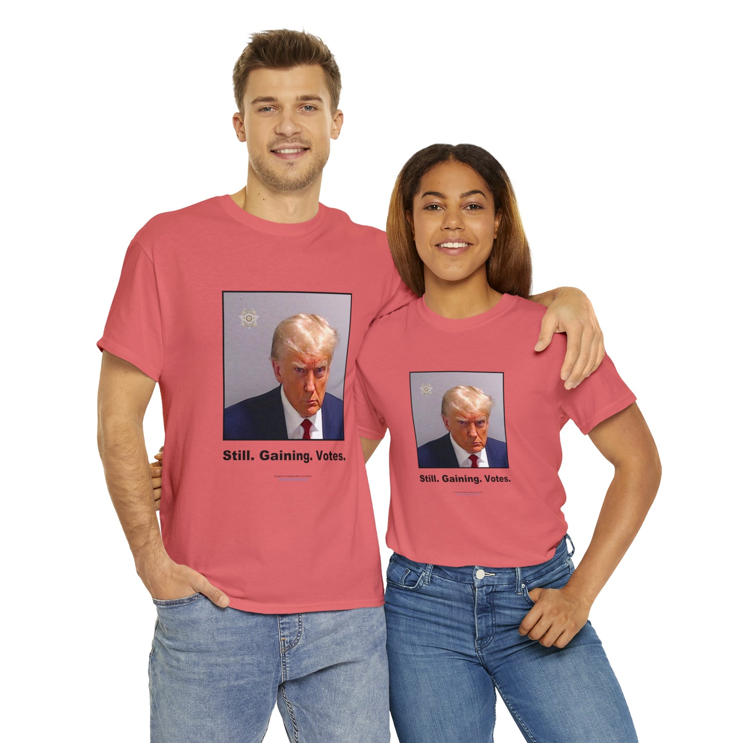 'Still. Gaining. Votes.' Trump Mugshot T-Shirt (10 colors)