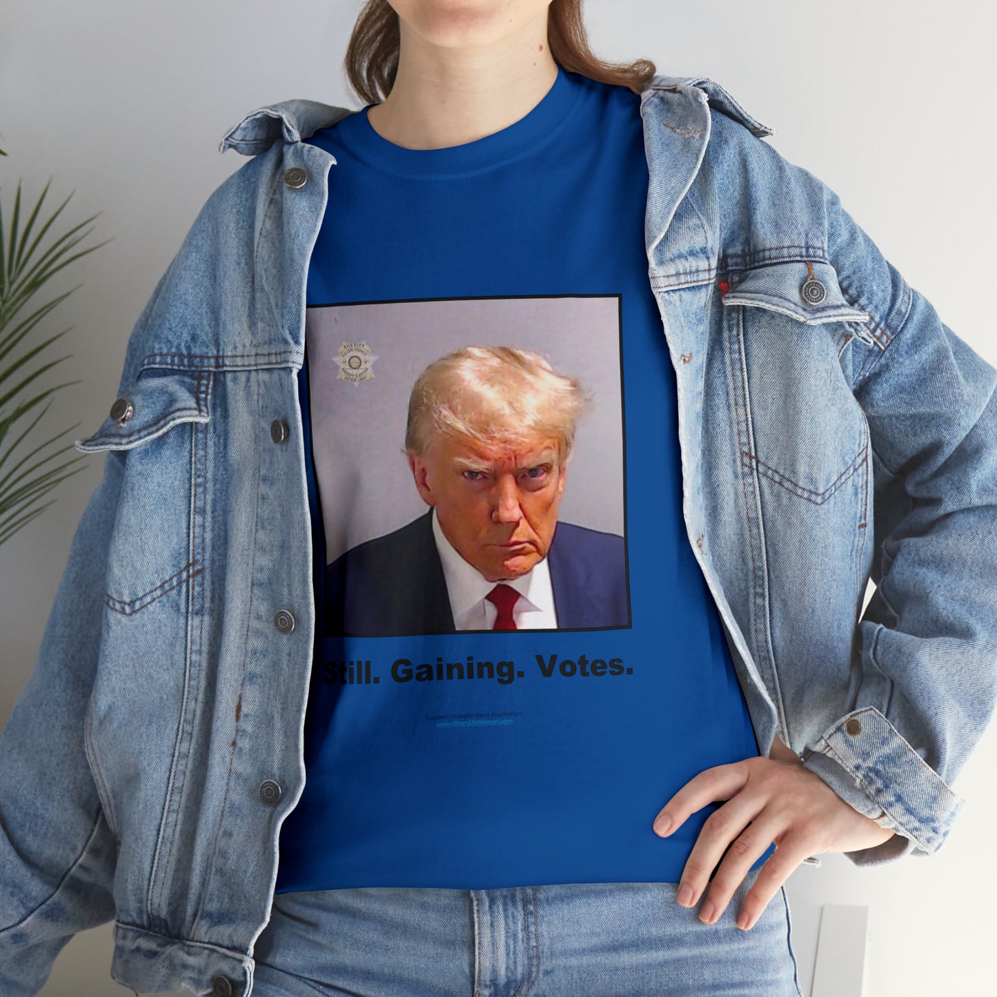 'Still. Gaining. Votes.' Trump Mugshot T-Shirt (10 colors)