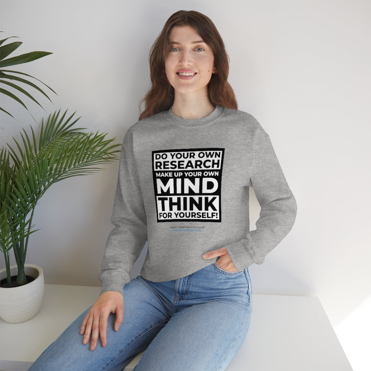 Unisex 'Think for Yourself' Crewneck Sweatshirt (8 colors)