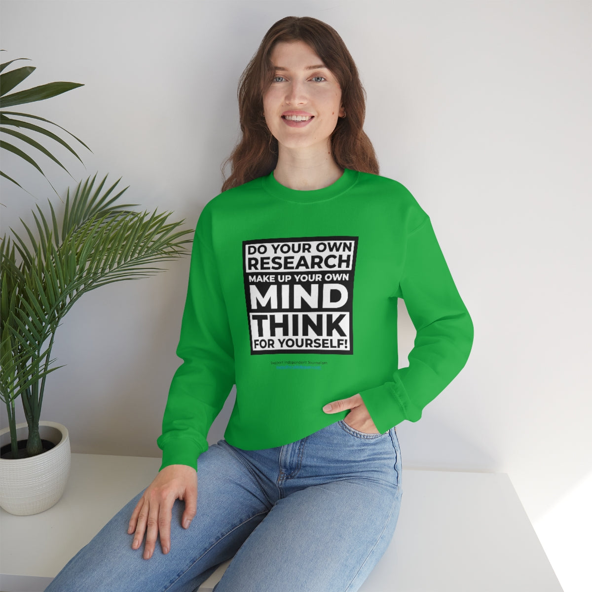 Unisex 'Think for Yourself' Crewneck Sweatshirt (8 colors)